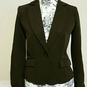 XOXO Chocolate Brown Pinstripe Blazer -Size Small